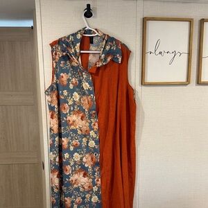 Floral and Orange custom vest by SewModest